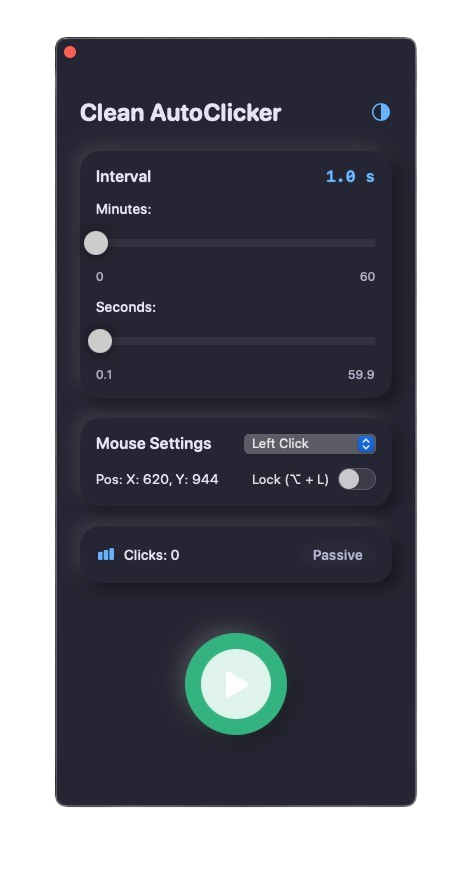 Clean AutoClicker Interface